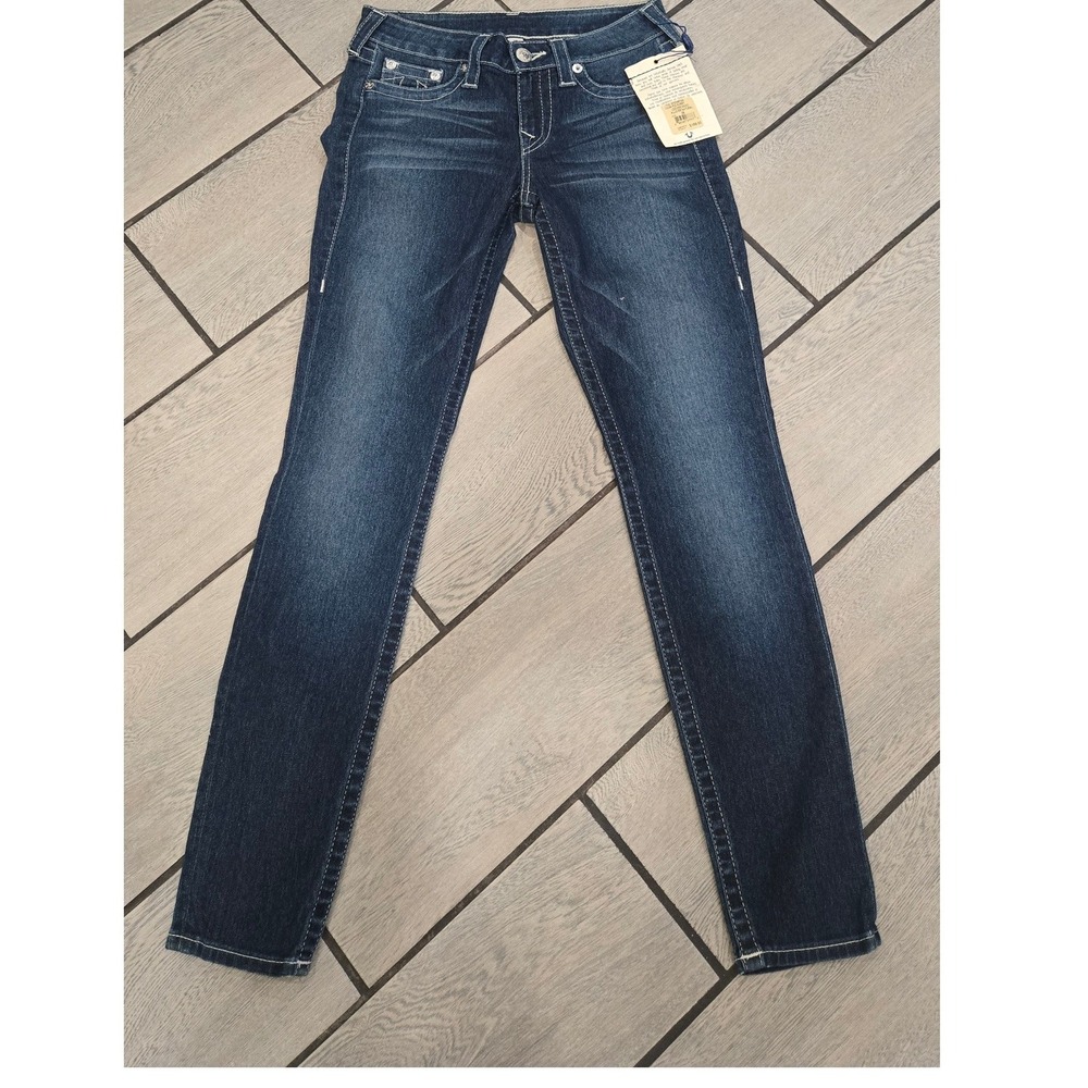 True Religion Legging Basic Allover Natural Jeans FDD Summit Dark Wash Size 28